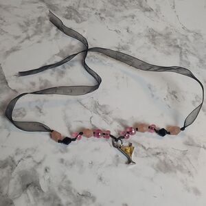 Vintage Y2K Martini Ribbon Necklace‎